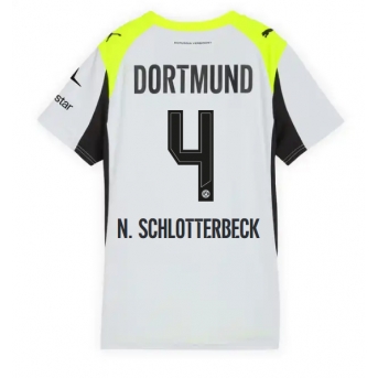 Billige Fotballdrakt Borussia Dortmund Nico Schlotterbeck #4 Replika Bortedrakt Dame 2025-26 Kortermet